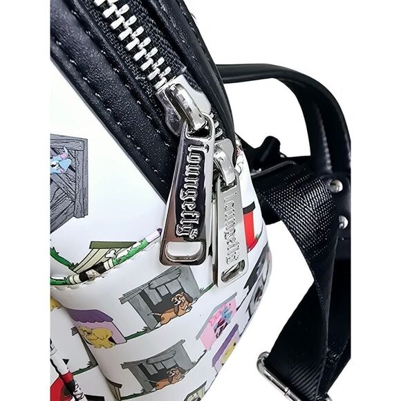 Loungefly Disney Dogs Doghouse Allover Print Mini Backpack Dodger Lady Tramp EUC - Picture 11 of 16